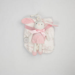 BLANKET WITH AN RABBIT MIUSICAL TOY - GIRL