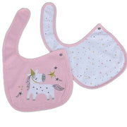 PACK OF 2 UNICORN BIBS SET