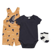 2 PIECE SHARK DUNGAREE TSHIRT SET