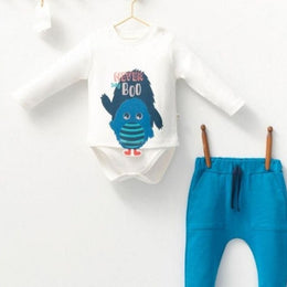 NEVER SAY BOO ONESIE & PANT SET