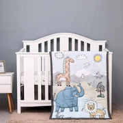 5 PIECE ANIMAL PRINTED CRIB SET