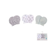 ELEPHANT PRINTED SCRATCH MITTENS SET OF 3