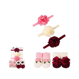 5 PC FLOWER HEADBAND AND SOCK SET