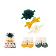 5 PC BOW HEADBAND AND SOCK SET