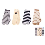 4 PAIR RACCOON AND BEAR KNEE HIGH SOCKS