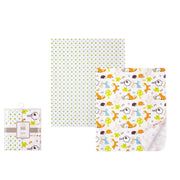 2 PC ANIMAL PRINTED FLANNEL RECEIVING BLANKETS