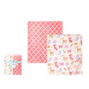 GIRL WOODLAND  BLANKET SET OF 2