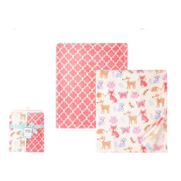 GIRL WOODLAND  BLANKET SET OF 2