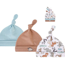 ZOO ANIMALS KNOTTED 3 CAPS SET