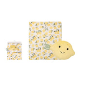 PRINTED LEMON FLEECE BLANKET WITH TOY